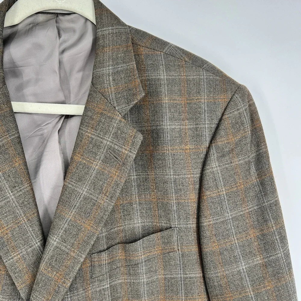 Ermenegildo Zegna Blazer Windowpane Plaid Suit Jacket Size‎ 43R
